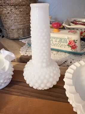 White Hobnail Milk Glass Lot